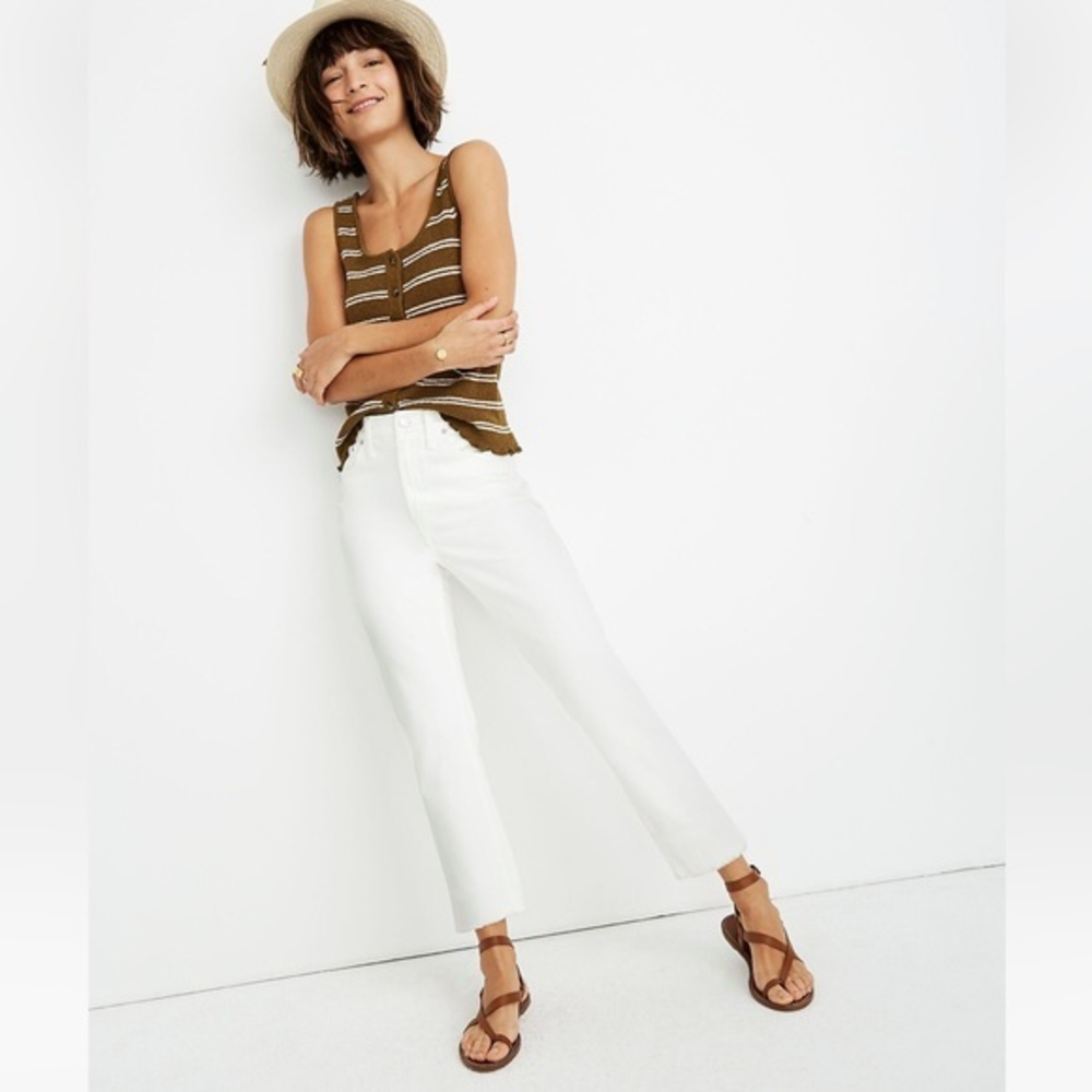 Madewell‎ The High-Rise Slim Boyjean in Tile White